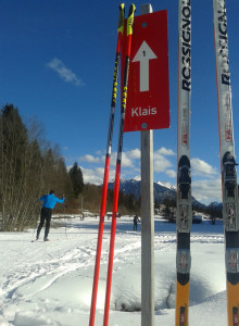 Langlaufski an Loipe nach Klais